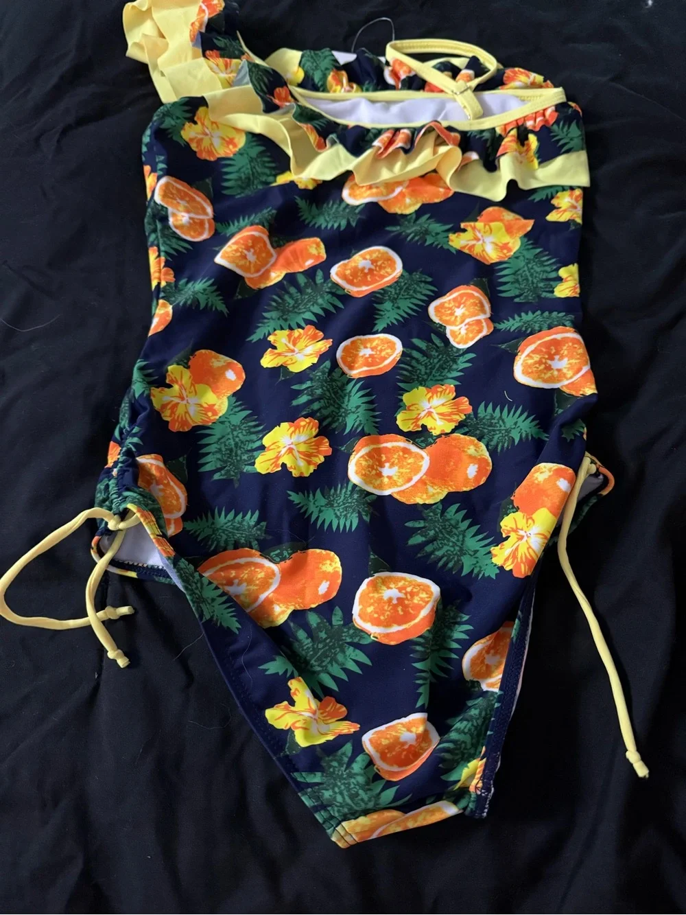 Bathing suit tropical pattern size 14 girls